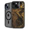Gold and Black Marble iPhone 15 Kickstand Case