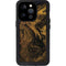 Gold and Black Marble iPhone 15 Pro Waterproof Case