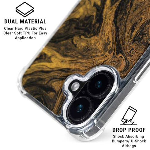Gold and Black Marble iPhone 16 MagSafe Case
