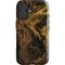Gold and Black Marble iPhone 16 Plus Impact Case
