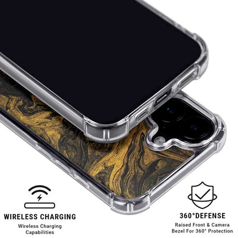 Gold and Black Marble iPhone 16 Plus MagSafe Case