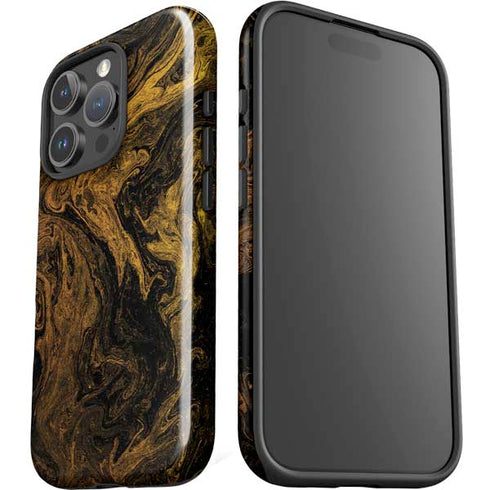 Gold and Black Marble iPhone 16 Pro Impact Case