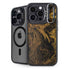 Gold and Black Marble iPhone 16 Pro Kickstand Case