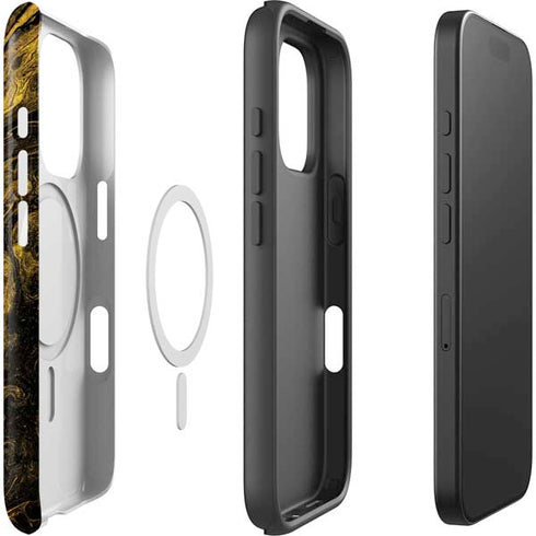 Gold and Black Marble iPhone 16 Pro Magsafe Impact Case