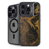 Gold and Black Marble iPhone 16 Pro Max Kickstand Case