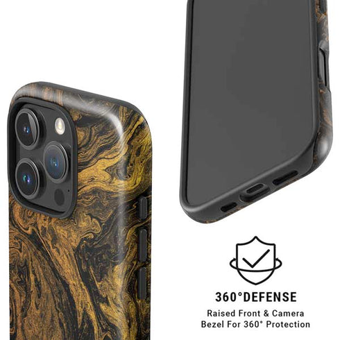 Gold and Black Marble iPhone 16 Pro Max Magsafe Impact Case