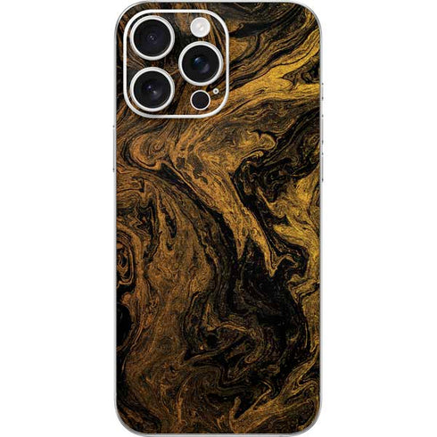 Gold and Black Marble iPhone 16 Pro Max Skin