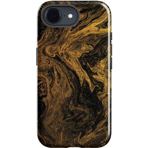 Gold and Black Marble iPhone 16e Impact Case