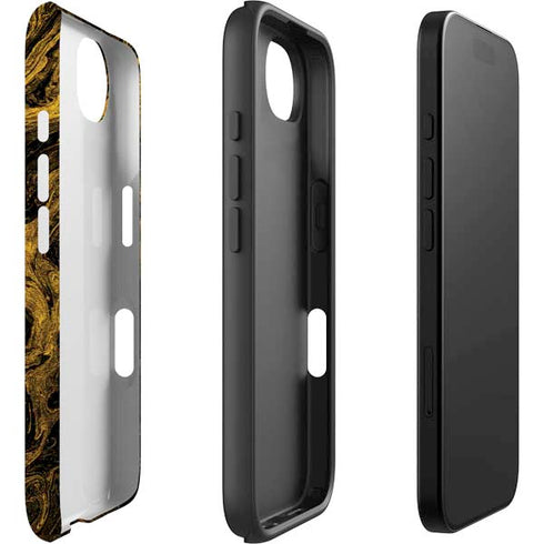 Gold and Black Marble iPhone 16e Impact Case