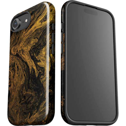 Gold and Black Marble iPhone 16e Impact Case