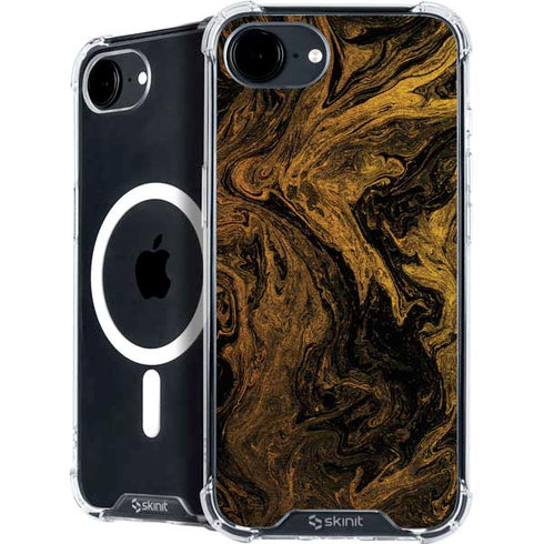 Gold and Black Marble iPhone 16e MagSafe Case