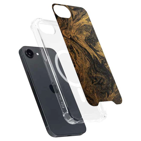 Gold and Black Marble iPhone 16e MagSafe Case
