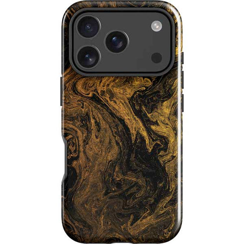 Gold and Black Marble iPhone 18 Pro Impact Case