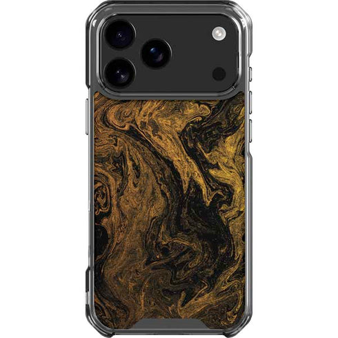 Gold and Black Marble iPhone 18 Pro Max Clear Case