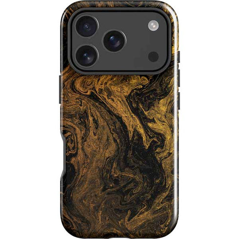 Gold and Black Marble iPhone 18 Pro Max Impact Case