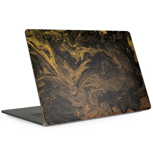 Gold and Black Marble MacBook Skins