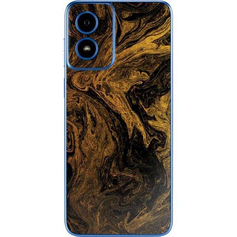 Gold and Black Marble Moto G Play 4G (2024) Skin