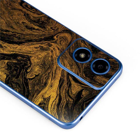 Gold and Black Marble Moto G Play 4G (2024) Skin
