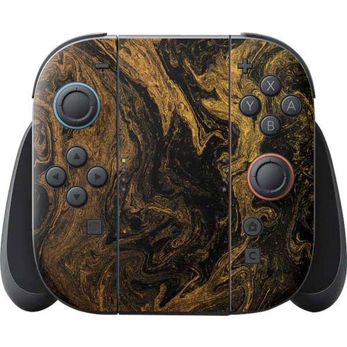 Gold and Black Marble Nintendo Skins
