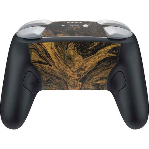 Gold and Black Marble Nintendo Switch 2 (2025) Pro Controller Skin