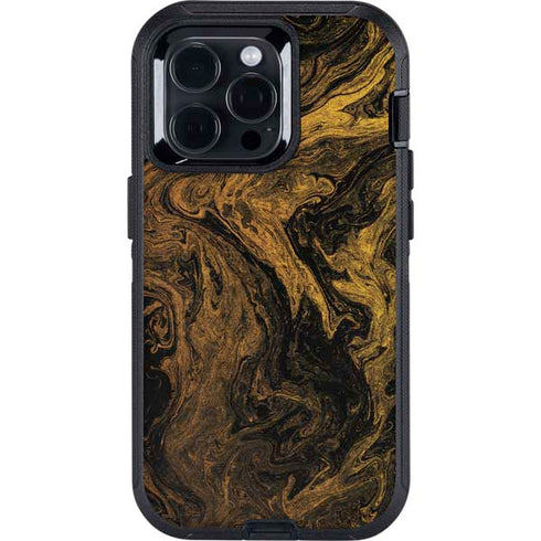 Gold and Black Marble Otterbox Defender iPhone Skin