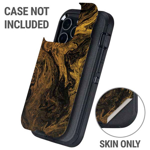 Gold and Black Marble Otterbox Defender iPhone Skin
