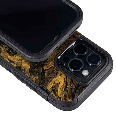 Gold and Black Marble Otterbox Defender iPhone Skin