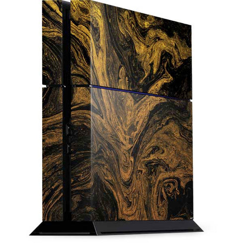 Gold and Black Marble PlayStation PS4 Skins