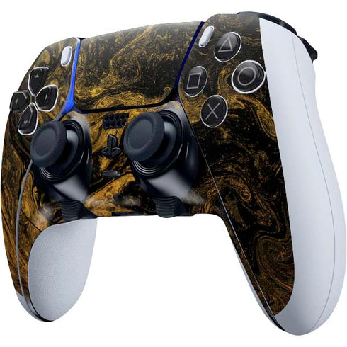 Gold and Black Marble PS5 DualSense Edge Pro Controller Skin