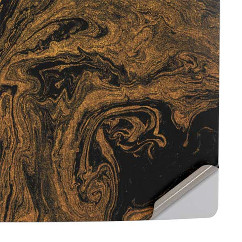 Gold and Black Marble PS5 Pro Console Skin