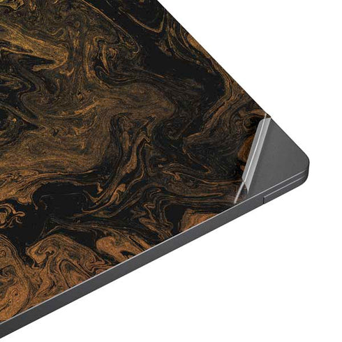 Gold and Black Marble Surface Laptop 7 13.8in Skin