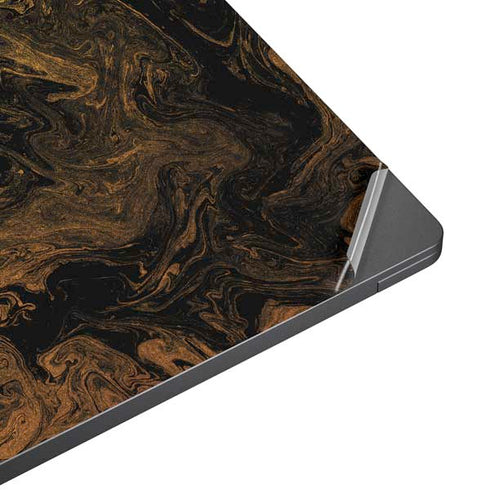 Gold and Black Marble Surface Laptop 7 15in Skin