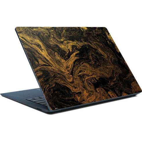 Gold and Black Marble Surface Laptop Skin