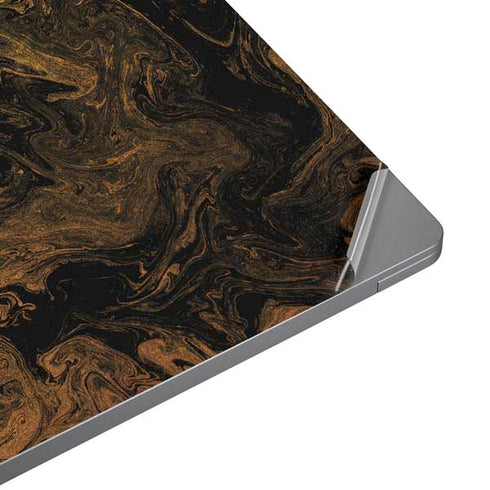 Gold and Black Marble Laptop Skins