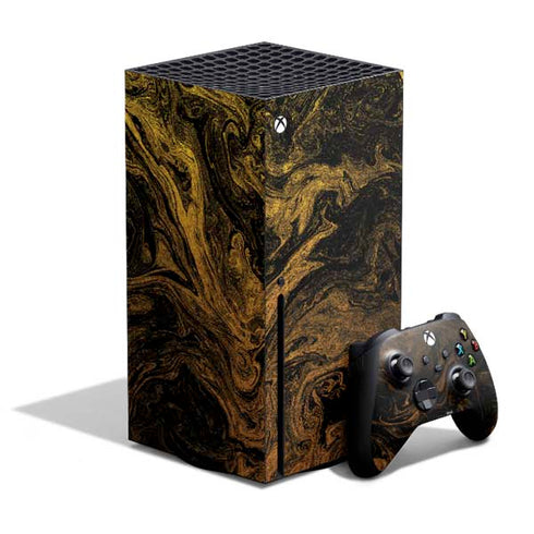 Gold and Black Marble Xbox Series X Skins