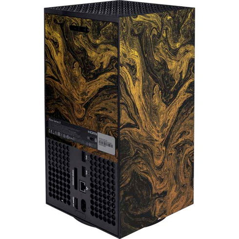 Gold and Black Marble XBox Series X Digital Edition Bundle Skin