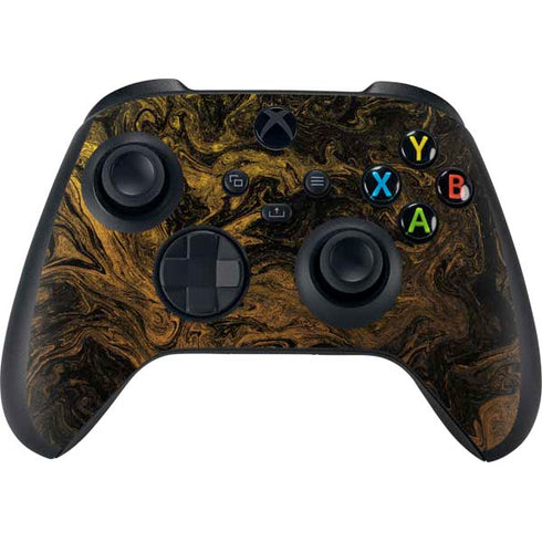 Gold and Black Marble XBox Series X Digital Edition Bundle Skin