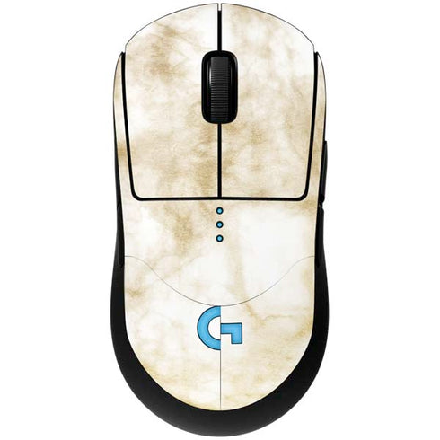 Gold and White Marble G Pro Wireless Gaming Mouse Skin