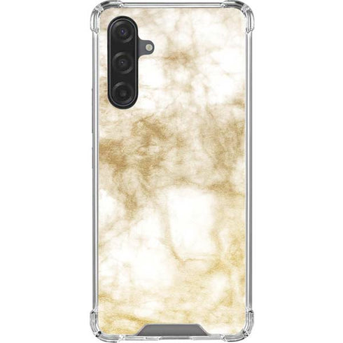 Gold and White Marble Galaxy A17 Clear Case
