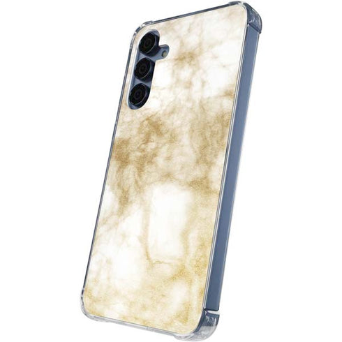 Gold and White Marble Galaxy A35 5G Clear Case