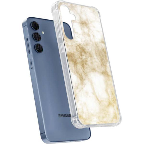 Gold and White Marble Galaxy A55 5G Clear Case