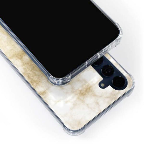 Gold and White Marble Galaxy A55 5G Clear Case