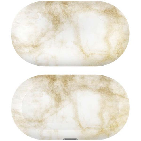Gold and White Marble Galaxy Buds Plus Skin