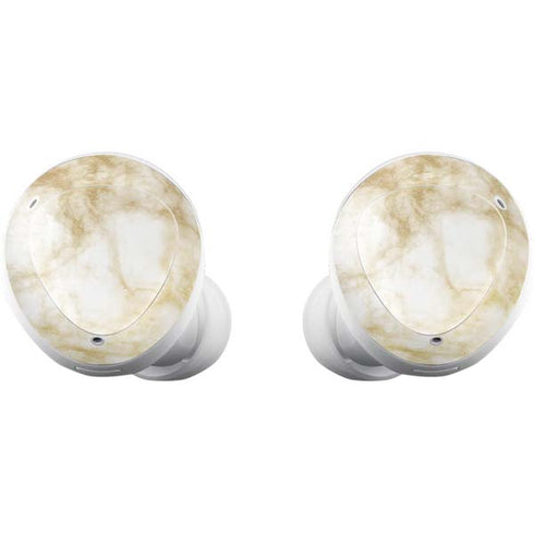 Gold and White Marble Galaxy Buds Plus Skin