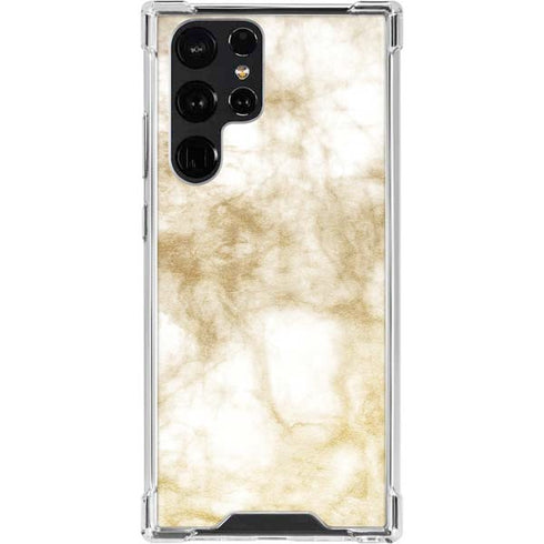 Gold and White Marble Galaxy S23 Ultra Clear Case