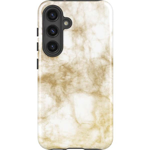Gold and White Marble Galaxy S25 Plus Impact Case