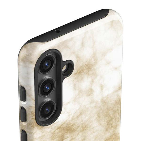 Gold and White Marble Galaxy S25 Plus Impact Case