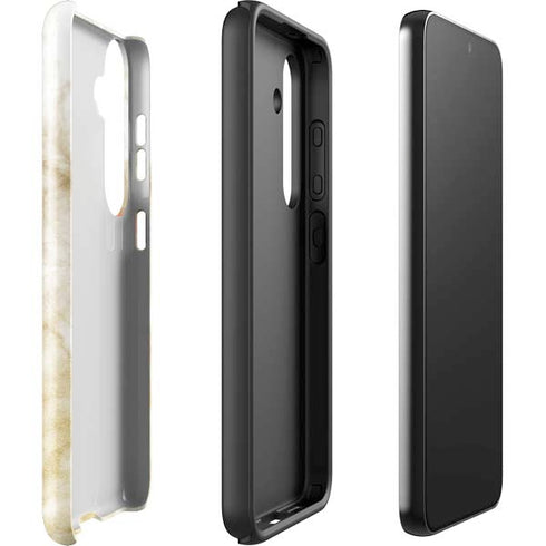 Gold and White Marble Galaxy S25 Plus Impact Case