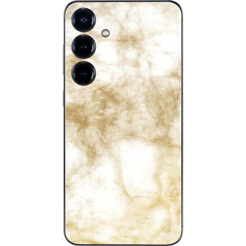 Gold and White Marble Galaxy S25 Plus Skin