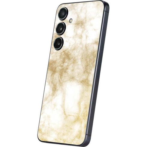 Gold and White Marble Galaxy S25 Plus Skin